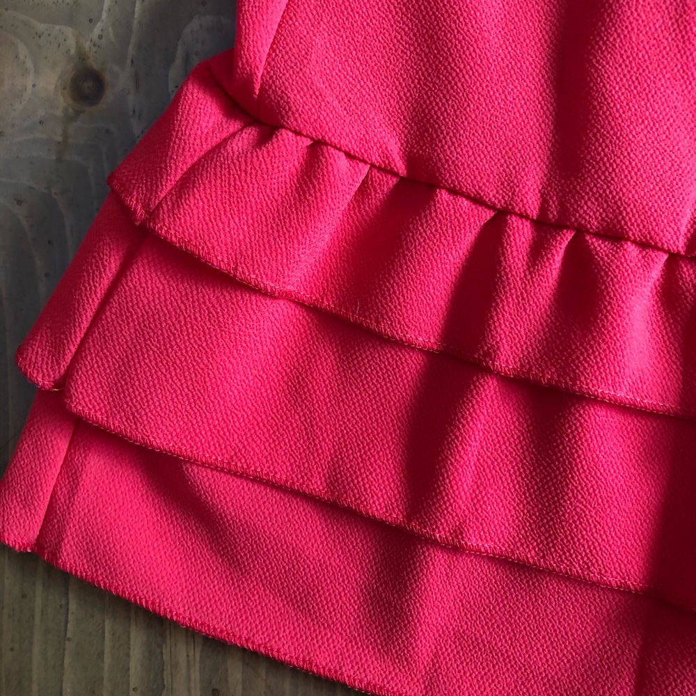 RED RUFFLE SKIRT - Picture 2 of 4